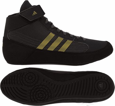 adidas Men's HVC Wrestling Shoes, Black/Charcoal/Hot Pink, 8.5 in Saudi Arabia