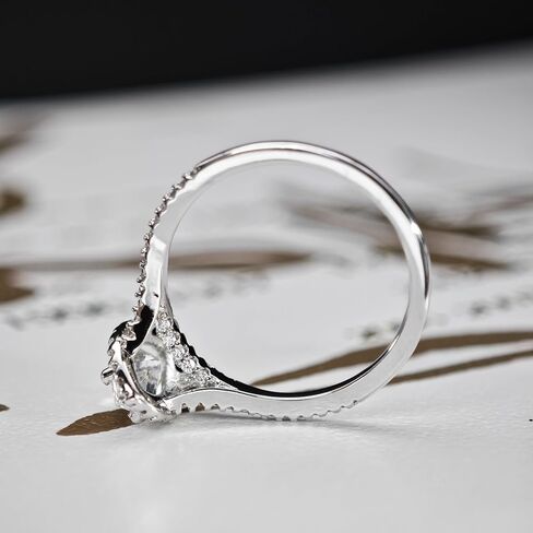خواتم مويسانيتي مقطوعة من Moisland Marquise، خواتم خطوبة هالة مويسانيتي 1 قيراط، خواتم مويسانيتي مقطوعة 1 قيراط للنساء in Kuwait