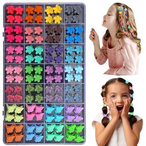 112 Pcs Baby Hair Clips 28 Color Mini Flower Hair Clips Baby Small Butterfly Hair Clips Toddler Hair Clips Mini Hair Claw Clips with Organizer Box Cute Hair Accessories for Girls