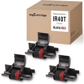 MYCARTRIDGE IR40T IR-40T CP-13 NR-42(10-Pack) Compatible with Calculator Ink Roller Replacement for IR-40T CP-13-Black & Red