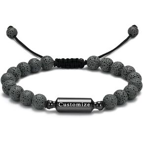 Hearbeingt Cremation Urn Bracelet for Ashes Adjustable Rope Cylinder Urn Bracelet Bangle for Ashes for Men Women Stainless Steel Memorial Keepsake Bracelet Jewelry
