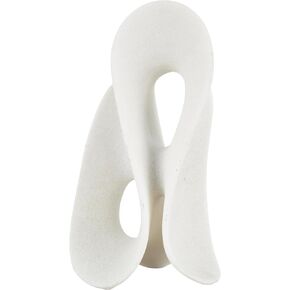 Deco 79 Polystone Abstract Wavy Shaped Sculpture with Cutouts and Speckled Texturing, 8" x 8" x 15", White in Kuwait