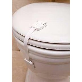 Rocky Mountain Goods Baby Proof Toilet Lock - Extra Large Safety Lock for Toilet, Fridge, Mirrors, Cabinets - Fits All Toilets - Easy See Indicator to Know if Locked - No Tools Install