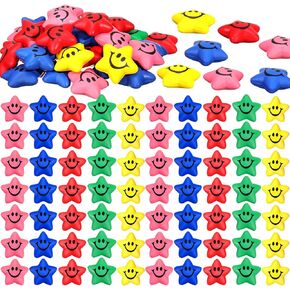 100 قطعة من كرات الضغط على شكل نجمة ابتسامة للوجه، كرة إسفنجية صغيرة على شكل نجمة، كرة ضغط على شكل نجمة، كرات إسفنجية صغيرة لتخفيف التوتر، ألعاب نجوم مضحكة لمكافأة الكرنفال المدرسي، حشو حقائب الحفلات، 5 ألوان in Kuwait