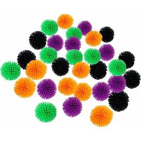 Funiverse Bulk 50 Pack Halloween Colored Porcupine Ball Assortment - 1.25" Spike Ball Ideal for Any Time of The Year