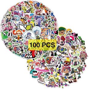 Pounchi Cute Cartoon Stickers (100 Pcs) Pixel Video Game Stickers Merchandise Gifts for Party Supplies Decorations Laptop Water Bottle Vinyl Stickers for Teens Kids