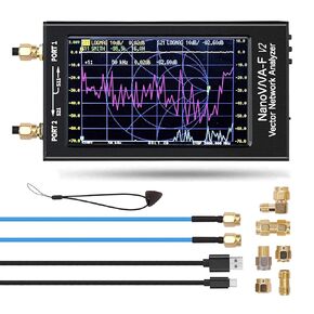 NanoVNA-F V2 Vector Netwerk Analyzer 3Ghz,4.3 inch TFT Screen NanoVNA Antenna Analyzer Metal Shell with 5000mAh,NanoVNA V2 HF VHF UHF VNA Measuring S-Parameter Voltage SWR Phase Delay Smith Chart