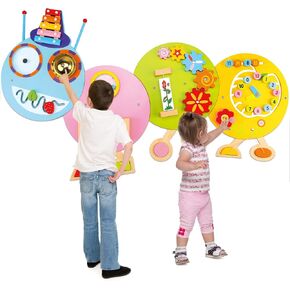 Dollox Caterpillar Activity Wooden Wall Panels, Toddler Sensory Wall Panels Toy Busy Board Interactive Educational Toys, Montessori Wall Decor Preschool Toy for Daycares Activity Center Livingroom
