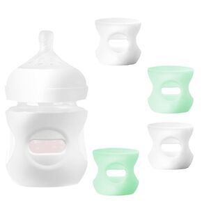 4 Pack Silicone Sleeves for Avent Natural Glass Baby Bottles, Baby Bottle Sleeves 4 oz Premium Food Grade Silicone Bottle Cover, Anti Breakage Baby Bottle Holder