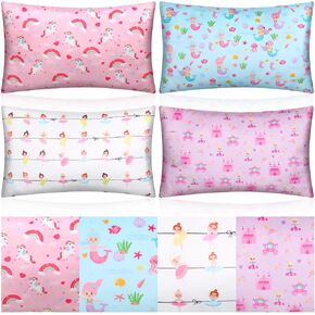 4 Pack Mini Pillows for Daycare Small Toddler Travel Pillow 11"x 7" Unicorn Throw Pillow Tiny Kids Pillows for Infant Newborn School Sleeping Nap Bed Decor