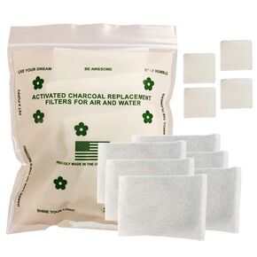 Green Piece - Overstuffed and Double Sized - All Natural Baby Diaper Pail Deodorizer Activated Charcoal (Pack of 6) 2" X 3")
