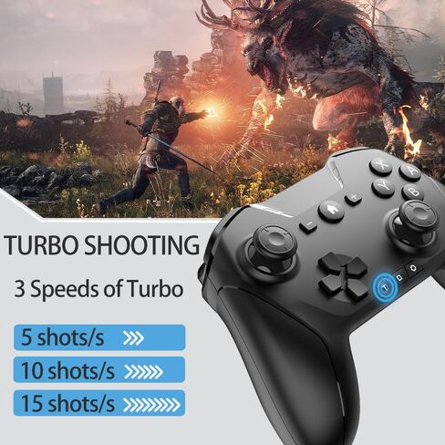 وحدة تحكم التبديل، وحدات تحكم Switch Pro اللاسلكية مع أغطية قبضة الإبهام، لوحة تحكم عن بعد للتبديل/Lite/OLED مع برمجة، NFC، Turbo، اهتزاز، استيقظ، محور جيروسكوبي (أبيض) in Saudi Arabia