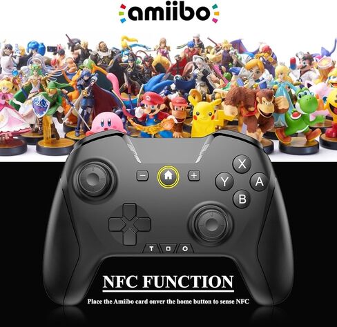 وحدة تحكم التبديل، وحدات تحكم Switch Pro اللاسلكية مع أغطية قبضة الإبهام، لوحة تحكم عن بعد للتبديل/Lite/OLED مع برمجة، NFC، Turbo، اهتزاز، استيقظ، محور جيروسكوبي (أبيض) in Saudi Arabia