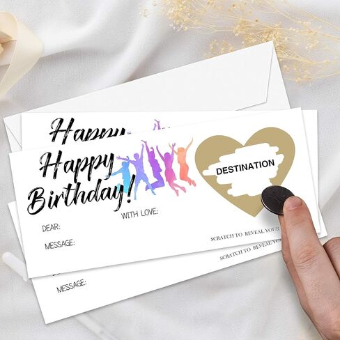 AWSICE Surprise Scratch Guess What Card، مجموعة واحدة بسيطة اصنع بطاقة الصعود الخاصة بك بنفسك، بطاقة كشف المفاجأة للعطلات، عيد الميلاد، الزفاف، أعياد الميلاد، الذكرى السنوية، الحمل (3.5 بوصة × 8 بوصة ذهبي) -C007 in Kuwait