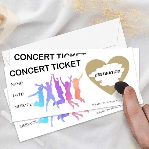 AWSICE Surprise Scratch Guess What Card, 1 Set Minimalist Make Your Own DIY Boarding Pass, Surprise Reveal Card for Holiday, Christmas, Wedding, Birthday, Anniversary, Pregnancy(3.5"x8" Gold)-C007 in Saudi Arabia