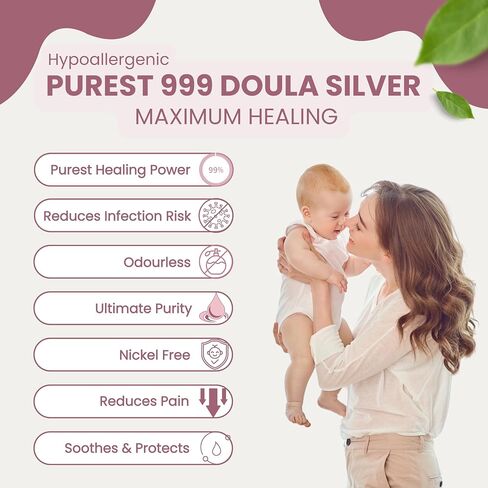 The Original Silver Nursing Cups - Nipple Shields for Breastfeeding - Zero Irritation, Invisible and Lightweight - 925 Silver Nipple Covers for Newborn Essentials in Saudi Arabia