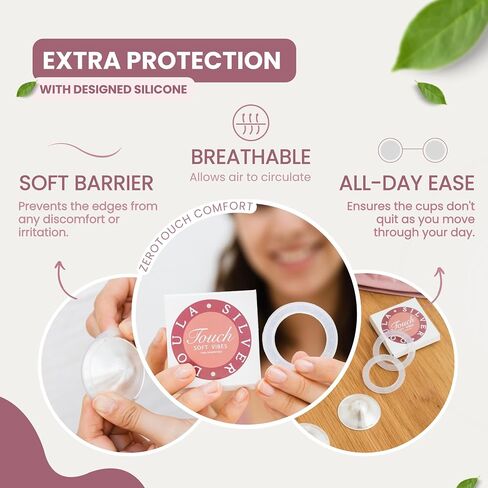 The Original Silver Nursing Cups - Nipple Shields for Breastfeeding - Zero Irritation, Invisible and Lightweight - 925 Silver Nipple Covers for Newborn Essentials in Saudi Arabia