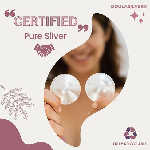 The Original Silver Nursing Cups - Nipple Shields for Breastfeeding - Zero Irritation, Invisible and Lightweight - 925 Silver Nipple Covers for Newborn Essentials in Saudi Arabia