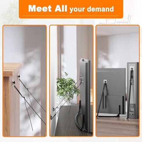 PUTORSEN 2 قطعة أحزمة أمان للتلفزيون قابلة للتعديل، بدون مثقاب مثبتات أثاث مضادة للطرف لحماية الطفل، لاصق/برغي تثبيت من نوع مرساة جدار الأثاث، أشرطة الزلازل in Kuwait