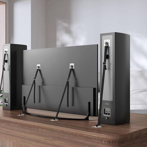 PUTORSEN 2 قطعة أحزمة أمان للتلفزيون قابلة للتعديل، بدون مثقاب مثبتات أثاث مضادة للطرف لحماية الطفل، لاصق/برغي تثبيت من نوع مرساة جدار الأثاث، أشرطة الزلازل in Kuwait