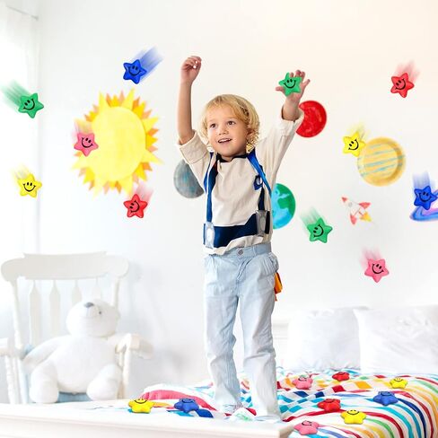 100 قطعة من كرات الضغط على شكل نجمة ابتسامة للوجه، كرة إسفنجية صغيرة على شكل نجمة، كرة ضغط على شكل نجمة، كرات إسفنجية صغيرة لتخفيف التوتر، ألعاب نجوم مضحكة لمكافأة الكرنفال المدرسي، حشو حقائب الحفلات، 5 ألوان in Kuwait