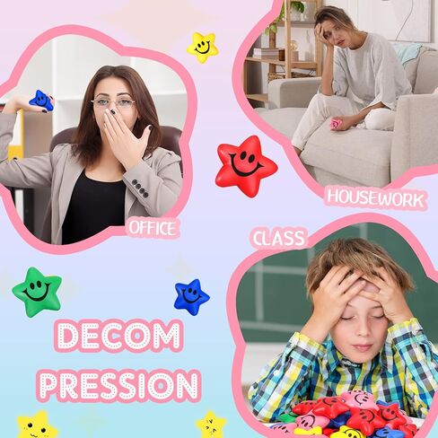 100 قطعة من كرات الضغط على شكل نجمة ابتسامة للوجه، كرة إسفنجية صغيرة على شكل نجمة، كرة ضغط على شكل نجمة، كرات إسفنجية صغيرة لتخفيف التوتر، ألعاب نجوم مضحكة لمكافأة الكرنفال المدرسي، حشو حقائب الحفلات، 5 ألوان in Kuwait