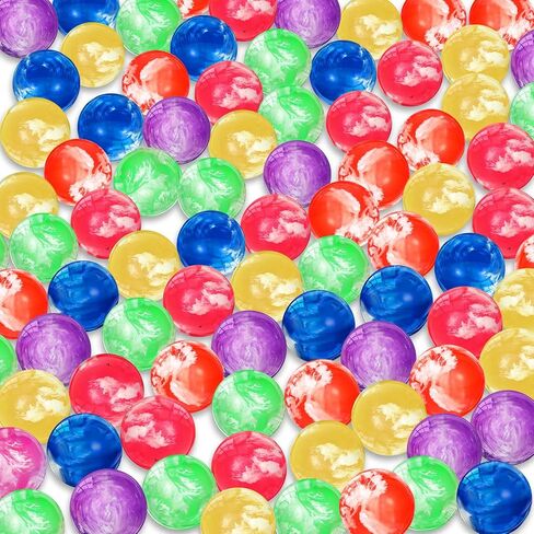Zhanmai 250 Pcs Small Bouncy Balls 0.78 Inch/ 20 mm Rubber High Bouncing Balls Cloud Bouncy Balls Party Favors for Boys and Girls Neon Swirl Bouncing Balls for Game Prizes Vending Machines in Saudi Arabia