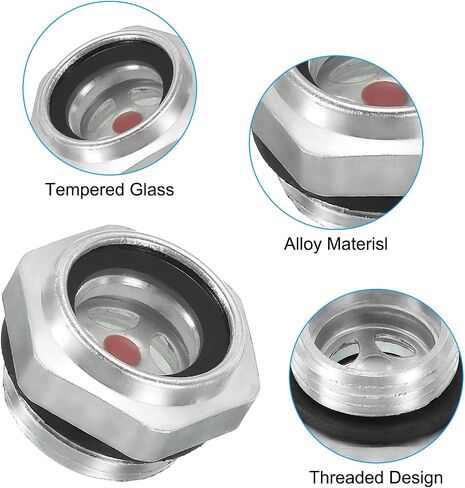 PATIKIL Air Compressor Oil Sight Glass, 3 Pack M20x1.5 Male Thread Aluminum Alloy Oil Liquid Level Gauge Air Compressor Parts with O-ring in Saudi Arabia