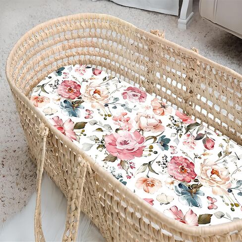 Stretchy Bassinet Sheet, Breathable Universal Cradle Sheet for Rectangle, Oval, or Hourglass Bassinet Pads/Mattress, Ultra Soft Fitted Sheets for Baby Boys Girls in Saudi Arabia