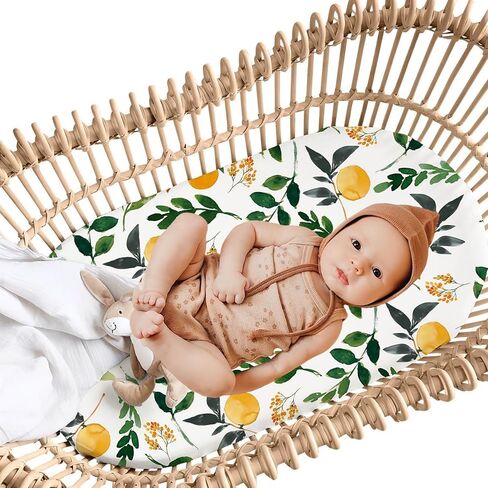 Stretchy Bassinet Sheet, Breathable Universal Cradle Sheet for Rectangle, Oval, or Hourglass Bassinet Pads/Mattress, Ultra Soft Fitted Sheets for Baby Boys Girls in Saudi Arabia