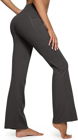 G4Free Fleece Lined Yoga Pants with Pockets for Women Flare Leggings Flurrylux Bootcut Pant Winter Warm High Waisted in Kuwait