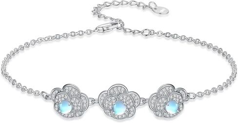 Sunflower/Lily of Valley/Carnation/Camellia/Daisy/Peach Blossom/Rose/Tulip Bracelet 925 Sterling Silver Birth Flower Bracelet for Women Jewelry Gifts in Saudi Arabia