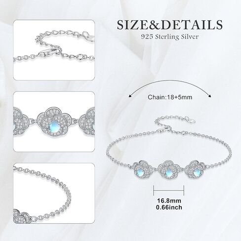 Sunflower/Lily of Valley/Carnation/Camellia/Daisy/Peach Blossom/Rose/Tulip Bracelet 925 Sterling Silver Birth Flower Bracelet for Women Jewelry Gifts in Saudi Arabia