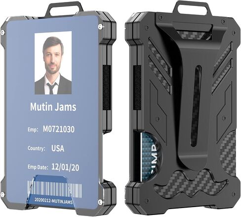 Tivobe Slim Card Holder Wallet for Men, Carbon Fiber Money Clip Wallet, RFID Blocking Aluminum Slim Cash Credit Card Holder in Saudi Arabia