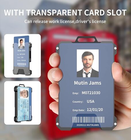 Tivobe Slim Card Holder Wallet for Men, Carbon Fiber Money Clip Wallet, RFID Blocking Aluminum Slim Cash Credit Card Holder in Saudi Arabia