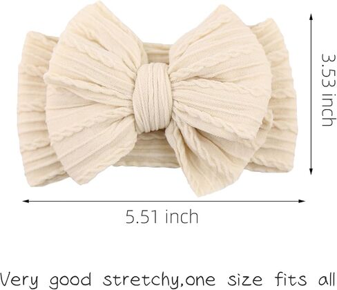 KIDOCHEESE Baby Headbands Super Stretchy Hair Bows Soft Nylon Hairbands Handmade Hair Accessories for Newborn Infant Toddlers in Saudi Arabia