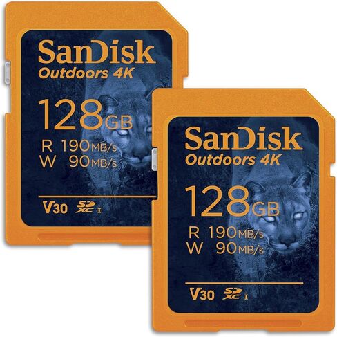 SanDisk 64GB 2-Pack Outdoors 4K SDXC UHS-I Memory Card (2x64GB)- Up to 170MB/s, C10, U3, V30, Trail Camera SD Card - SDSDXW2-064G-GN6V2 in Saudi Arabia