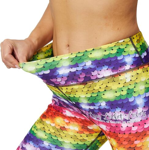 Printed Leggings with Pockets for Women Spandex Shorts Workout Leggings for Women Tummy Control Gym Yoga Capris in Kuwait
