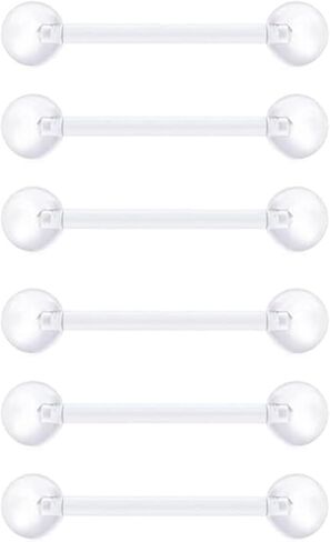 Clear Piercing Jewelry Clear Piercing Retainers Nose Rings Belly Button Ring Septum Eyebrow Lip Cartilage Tragus Earring Retainer Nose Piercing Kit Body Piercing Jewelry for Women Men in Kuwait