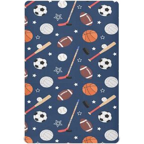 Baby Crib Sheet Team Sports Crib Mattress for Boys and Girls Playard Sheet Soft Breathable Fitted Baby Mattress Cover 52x28in