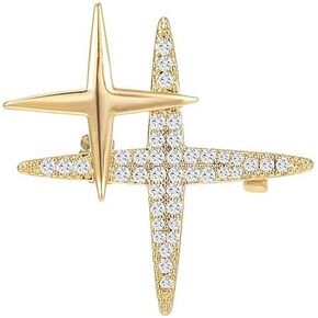 EMEGCY Star Brooches Pin Planet Brooch Airplane Rhinestone Brooch 18K Gold Plated Lapel Pin Birthday Gifts for Women Men in Kuwait