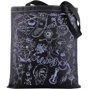 BWWKTOP Singer Malone Canvas Tote Bag Hip Hop Singer Fans Gifts Stay Away Always Tired Shoulder Bag Song Lyrics Merchandise