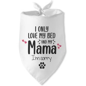 I Love My Mom Dog Bandana Triangle Dog Bandanas for Dogs Puppy Bandana Funny Pet Puppy Photo Prop Pet Scarf Accessories for Pet Dog Lovers Gifts