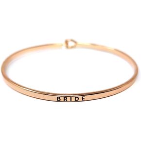 Wedding Inspirational Message Engraved Thin Bangle Hook Bracelet in Kuwait