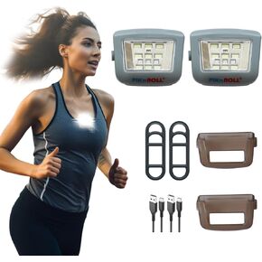 PIKnROLL Running Lights, Waterproof LED Clip-On Light, 300 Lumens, USB Rechargeable, Suitable for Hiking, Running, Biking, Walking Dog, Car Repair, Emergency