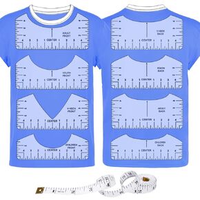 9pcs Tshirt Ruler Guide for Vinyl Alignment, T Shirt Rulers to Center Designs, PVC Measurement Template, Sewing Supplies Accessories Tools for Cricut Heat Press & Cameo & HTVRONT HTV Transfer Vinyl G