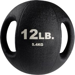 Body-Solid Heavy-Duty Exercise Medicine Balls with Dual Handles, Durable Non Slip Rubber Grip Medicine Ball for Weights Training, Weightlifting & Core Workouts.