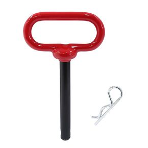 Bonsicoky 2Pcs Tractor Towing Hitch Pin and Clip, 1/2 x 4 Inch Trailer Gate Pin for Towing Tractor, RV, Truck, Boat, Car - Red Handle