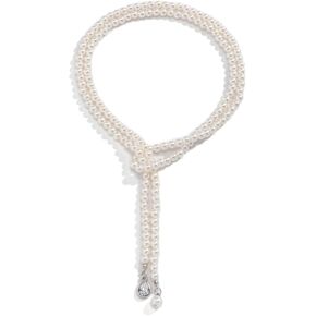 Elegant Pearl Necklace Bohemian Long pearl necklaces for women Dainty Pearl Statement Necklace Fashion Jewelry for Women Girls Gifts