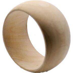 Round DIY Natural Wooden Large Bangles Handmade Ethnic Wood Cuff Bracelet Vintage Simple Round Natural Wooden Chunky Bracelet for Women Girl Jewelry
